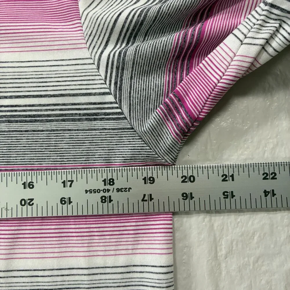 Adidas Climalite Golf Polo Shirt Men Small Pink Gray Stripes Short Sleeve